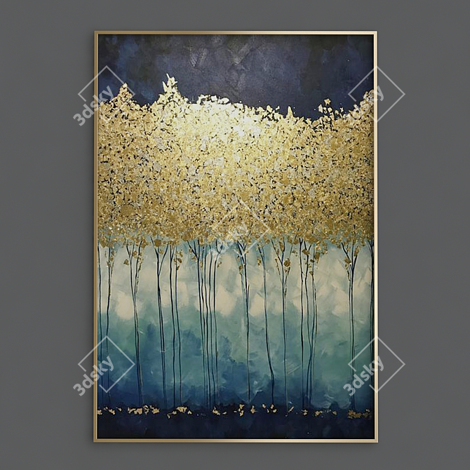 Gilded Geode Wall Art 3D model image 1