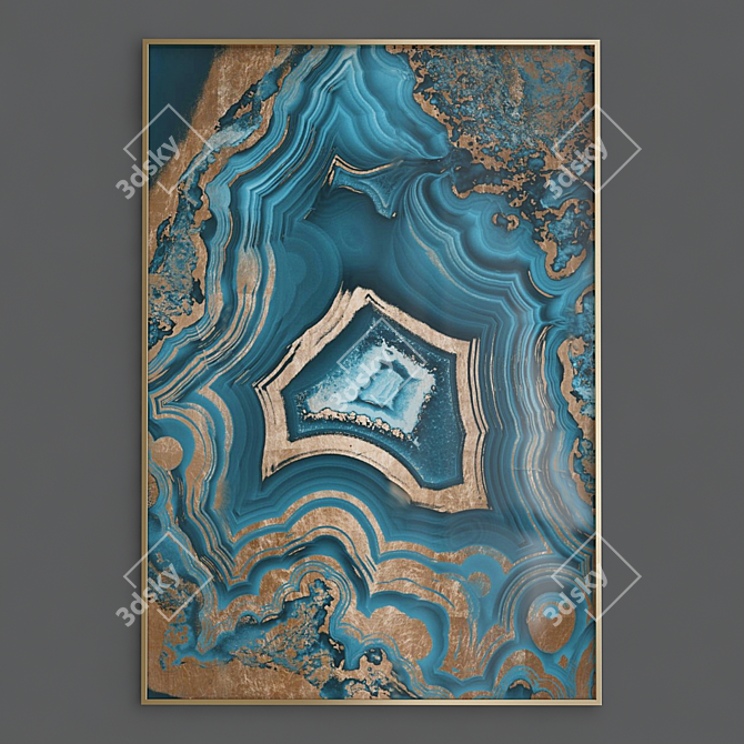 Gilded Geode Wall Art 3D model image 3