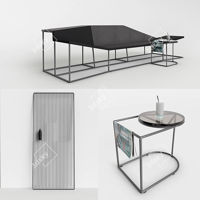 Airy Composition Furniture Ensemble 3D model image 1