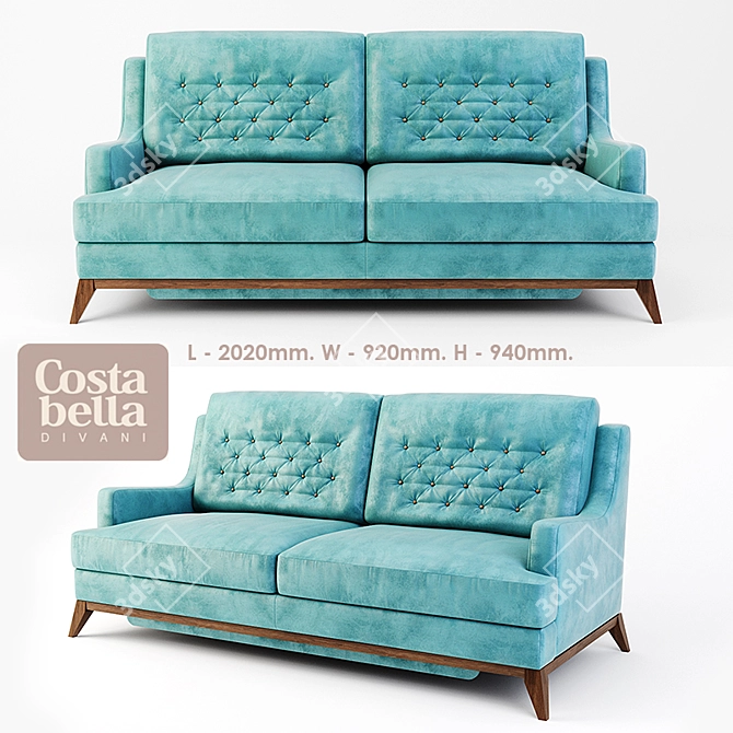 Costa Bella Fabio Sofa: Stylish and Comfortable 3D model image 1