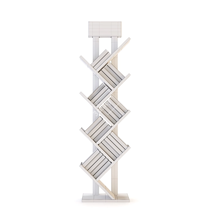 Modern HQ Bookshelf: Elegant & Functional 3D model image 3