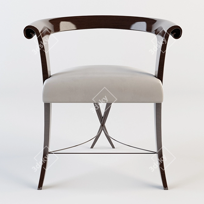 Elegant Hand-Carved Xaviera Stool 3D model image 2