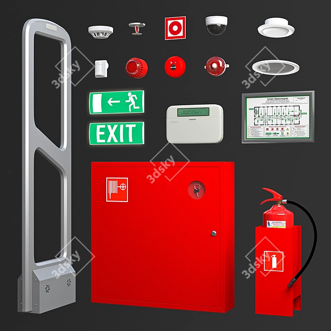 SecureStore: Complete Security Equipment Kit 3D model image 1