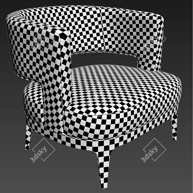 Elegant Astrid Flexform Armchair 3D model image 3