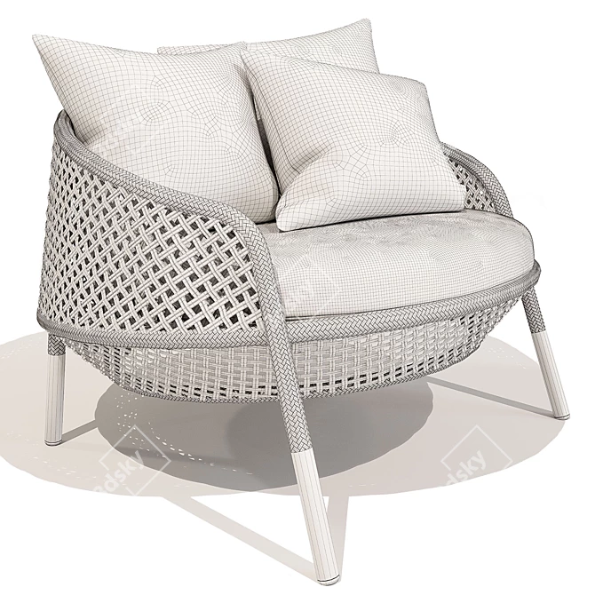 AHNDA Lounge Chair: Elegant Outdoor Seating 3D model image 3