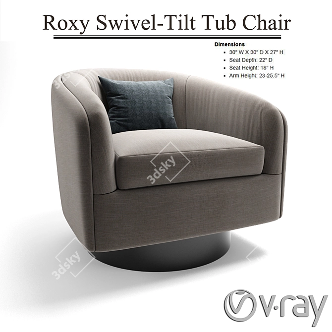 Cozy Comfort: Roxy Armchair with Pillow 3D model image 1