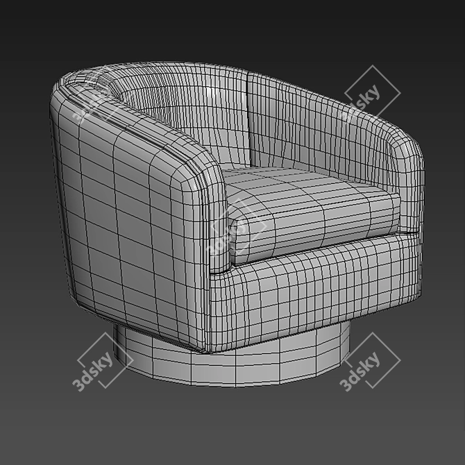 Cozy Comfort: Roxy Armchair with Pillow 3D model image 3