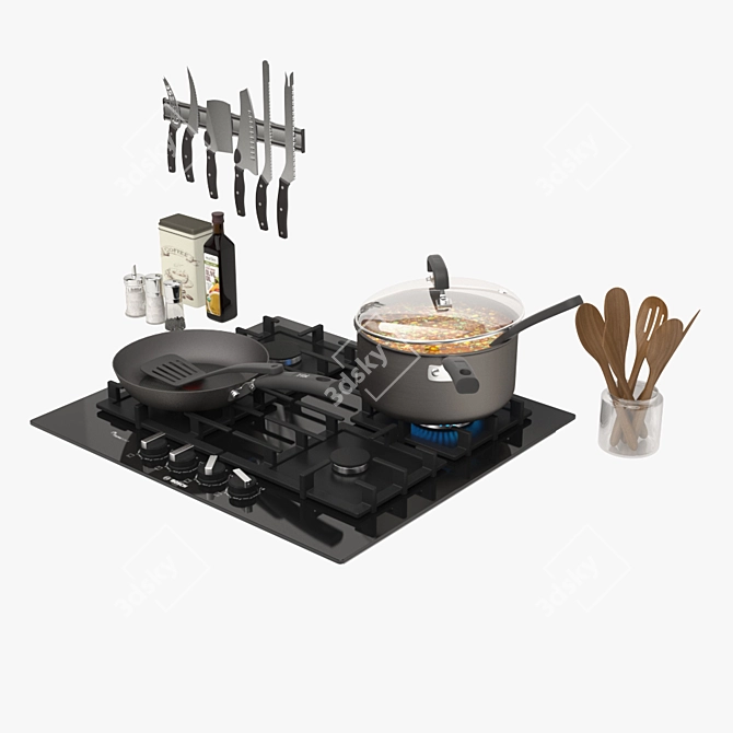 Modern Kitchen Set with 3D Max 3D model image 2