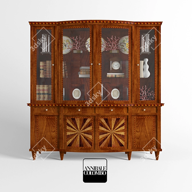 Luxury Italian Annibale Colombo Bookshelf 3D model image 1