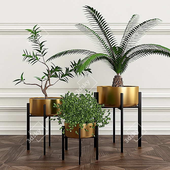8-Piece Greenery Collection 3D model image 1