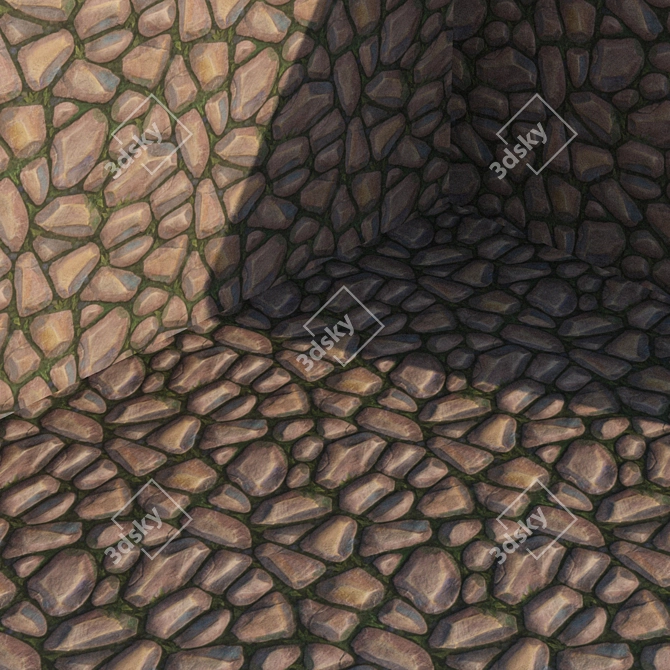 Lowpoly Paving Stone: Seamless PBR Textures 3D model image 2