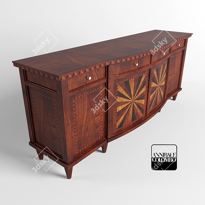 Elegant Annibale Colombo Console 3D model image 1