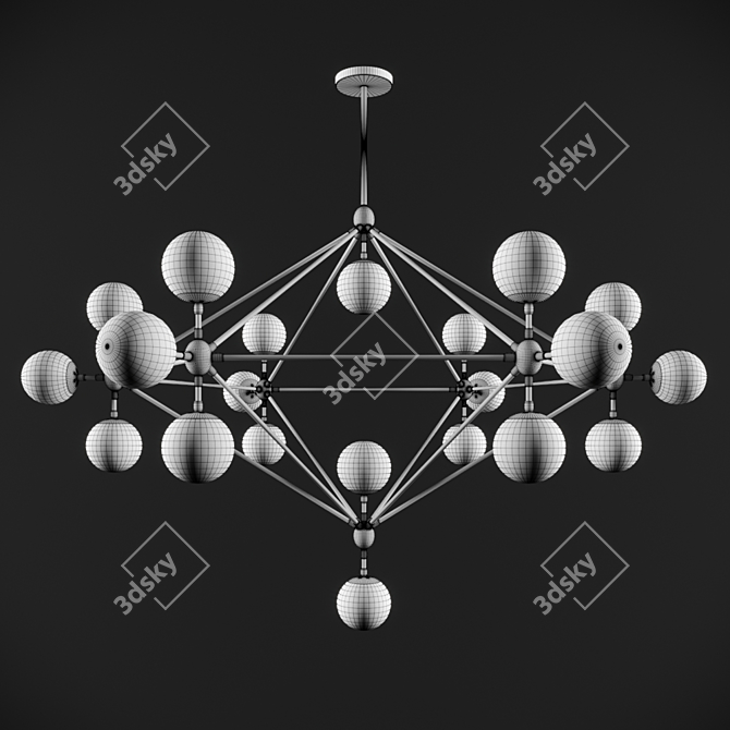 Modo 21-Globe Chandelier: Modern American Charm 3D model image 3