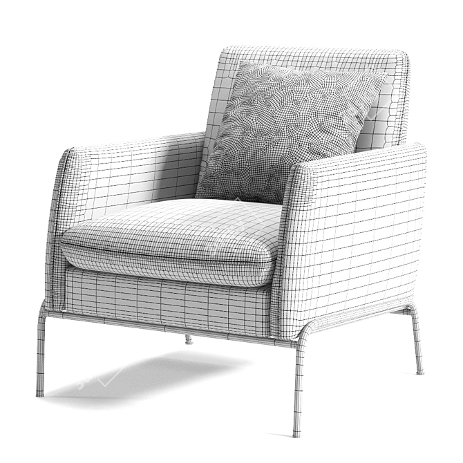 Colombini Casa ASSOLO Armchair: Elegant and Comfortable 3D model image 3