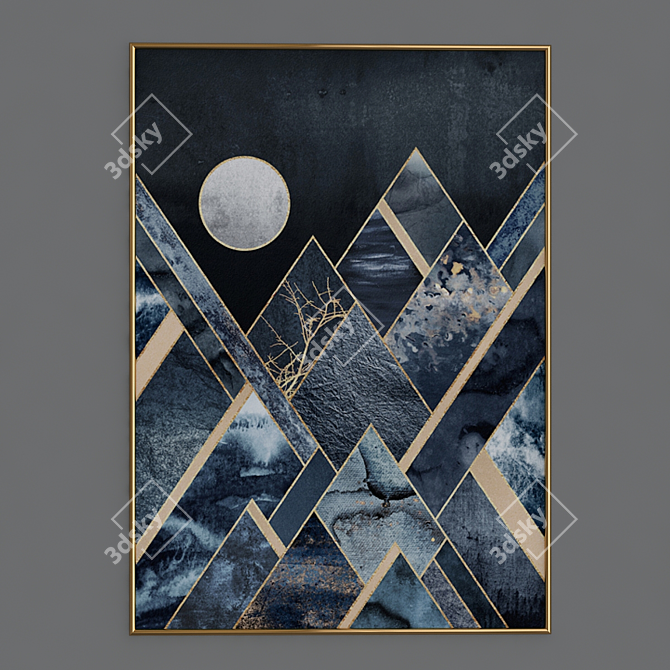 Modern Geometric Canvas Art 3D model image 1