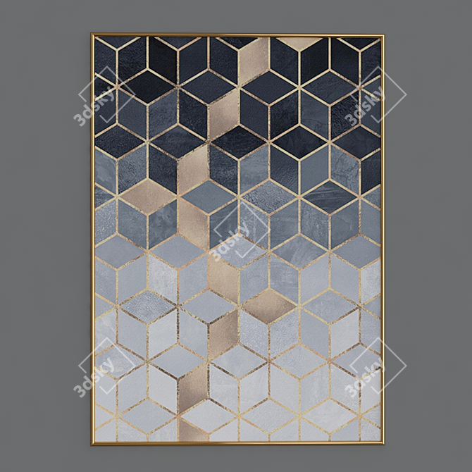 Modern Geometric Canvas Art 3D model image 2