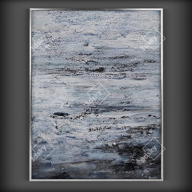 Minimalist Gray Abstract Canvas Art 3D model image 3