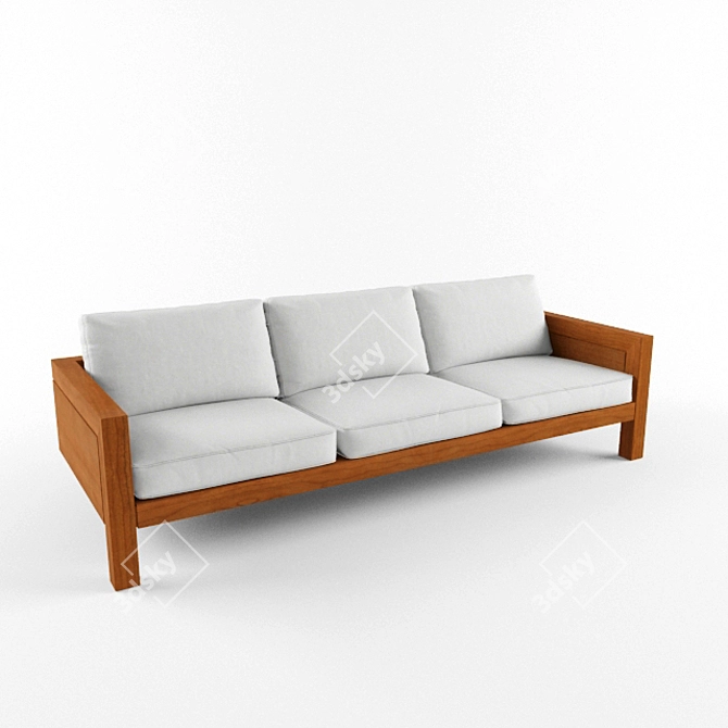 Contemporary 3-Seater Sao Conrado Sofa 3D model image 1