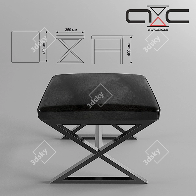 Modern Metal Stool: AS-19 3D model image 2