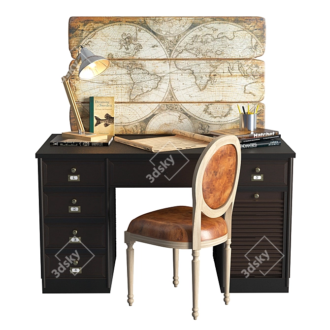 Vintage Office Set - Maisons du Monde 3D model image 4