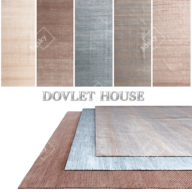 DOVLET HOUSE Carpets - 5pcs (Part 188) 3D model image 1