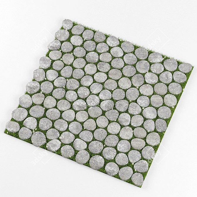 Grassy Oasis Paving Stone 3D model image 1