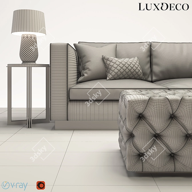 Luxdeco Living Room Furniture Set 3D model image 2