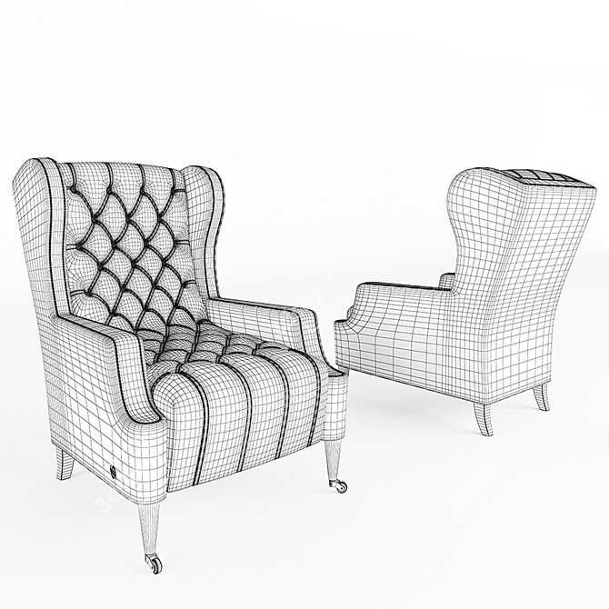 Caprice Armchair: Stylish, Versatile, Tosconova 3D model image 2