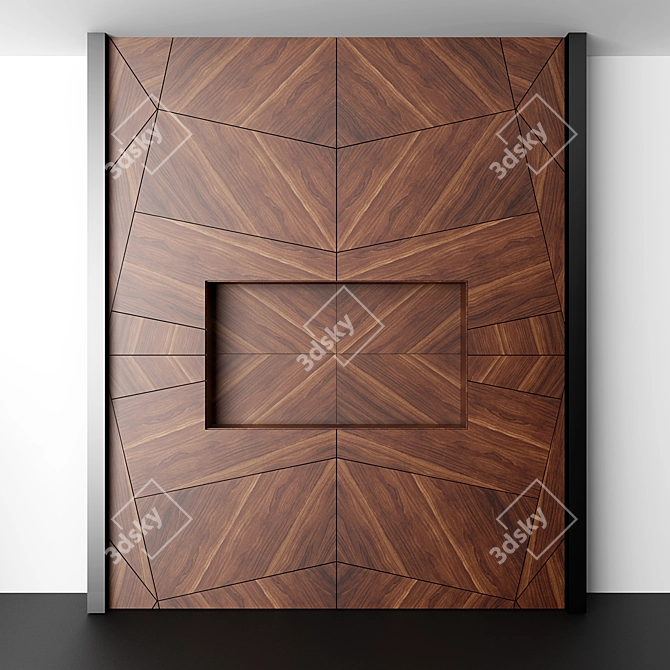 Modern Wood TV Panels 3D model image 1