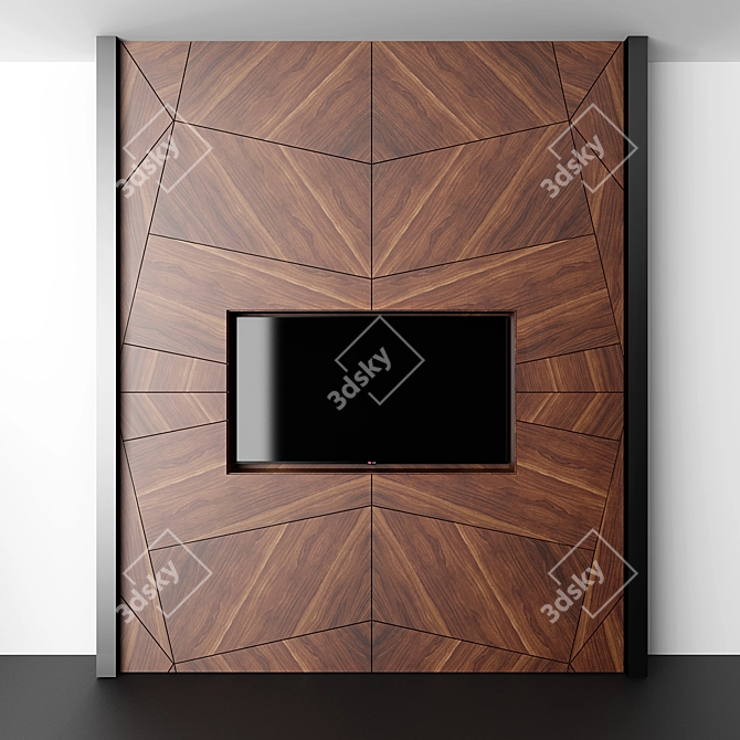 Modern Wood TV Panels 3D model image 2