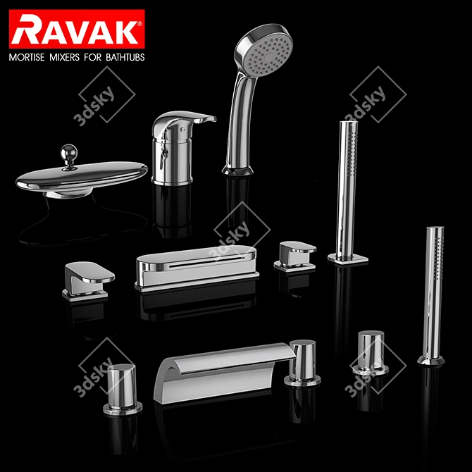 Ravak Set 08: Stylish Vann Mixers 3D model image 1