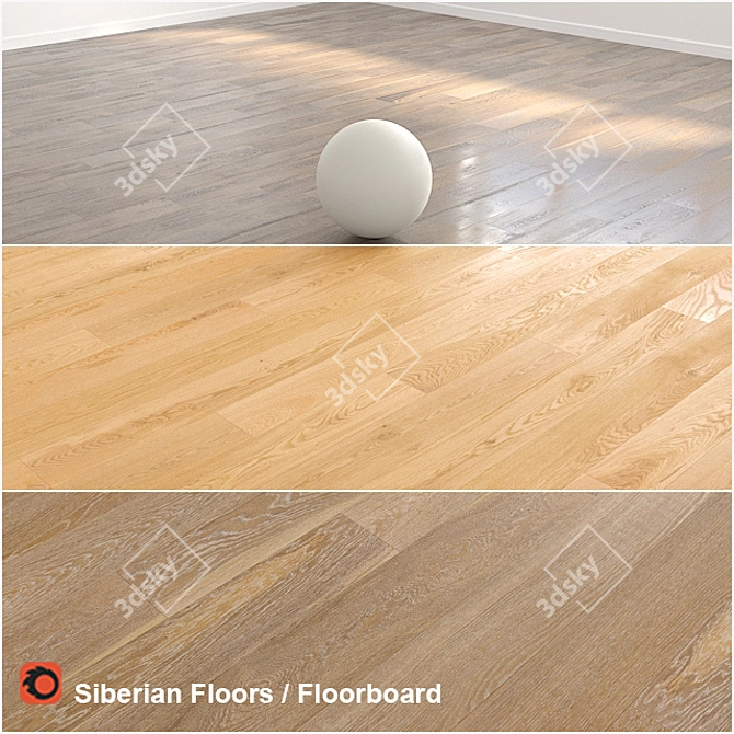 Siberian Floors: Vintage Gold & Tudor Oil Floorboards - Premium Parquet 3D model image 1