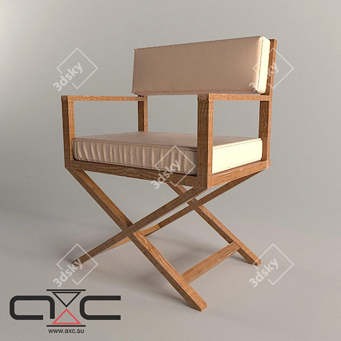 Modern Solid Wood and Leather Visitors Chair 3D model image 1