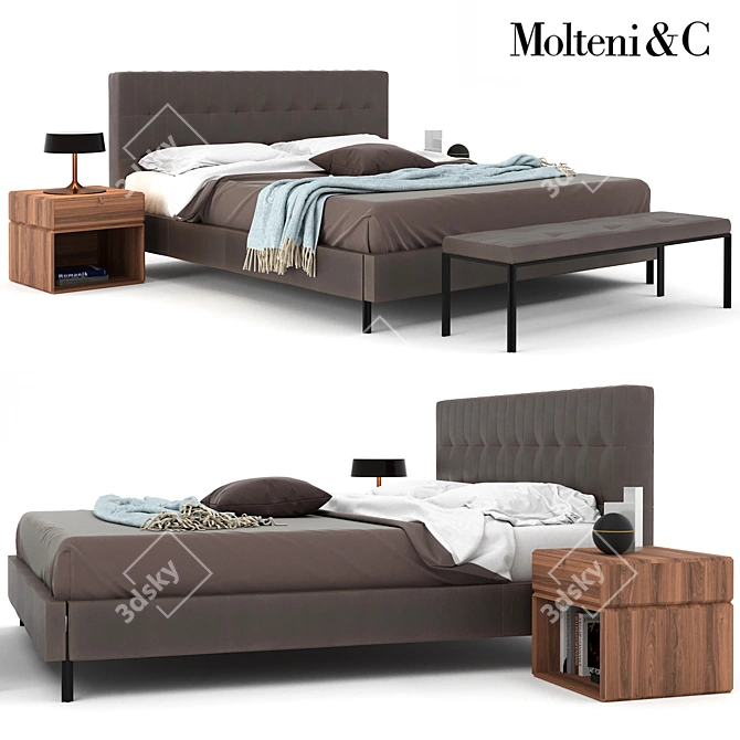 Molteni Anton: Sleek and Stylish Bed. 3D model image 1