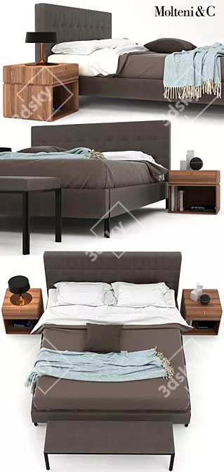 Molteni Anton: Sleek and Stylish Bed. 3D model image 2