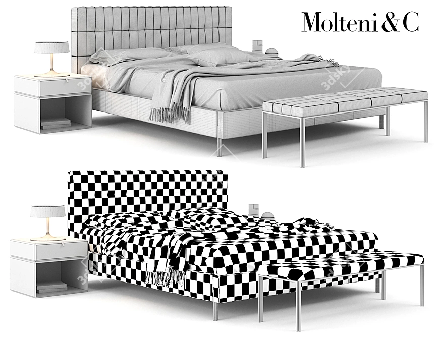 Molteni Anton: Sleek and Stylish Bed. 3D model image 3