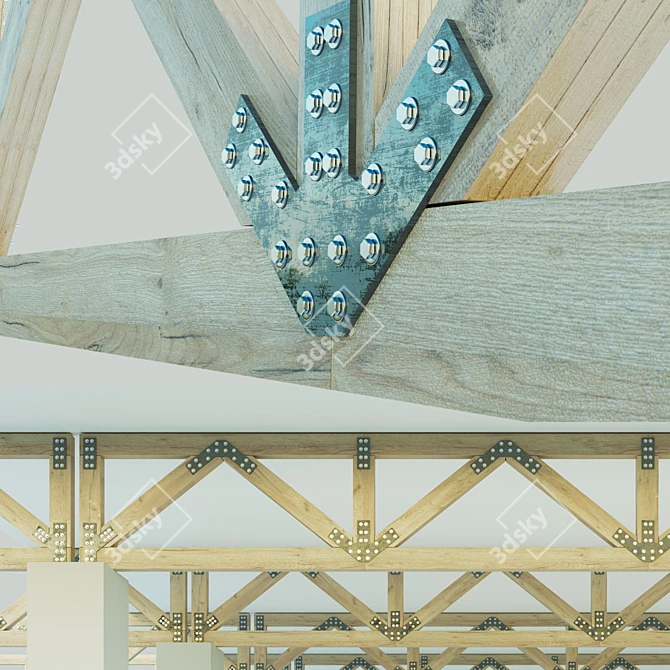 Versatile Wooden Trusses: 6m-14m Spans 3D model image 2