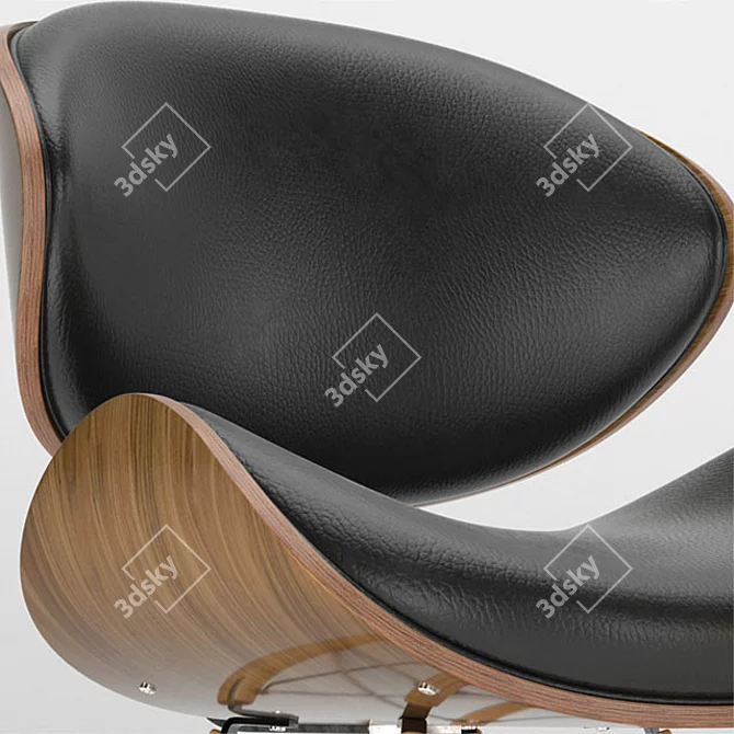 Sleek Walnut Chair 3D model image 2