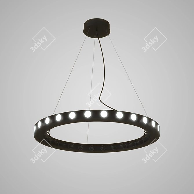 Sleek Lateral Pendant Light 3D model image 1