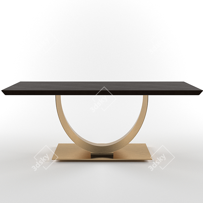 Walnut & Copper Luxury Console 3D model image 2