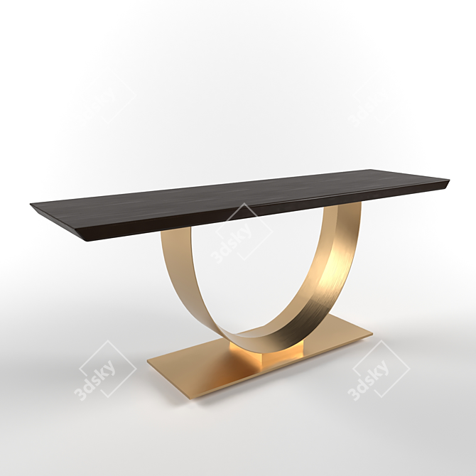 Walnut & Copper Luxury Console 3D model image 3