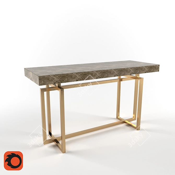 Copper Console: Rustic Elegance for your Space 3D model image 1