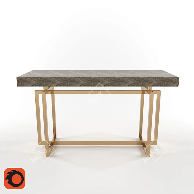 Copper Console: Rustic Elegance for your Space 3D model image 2