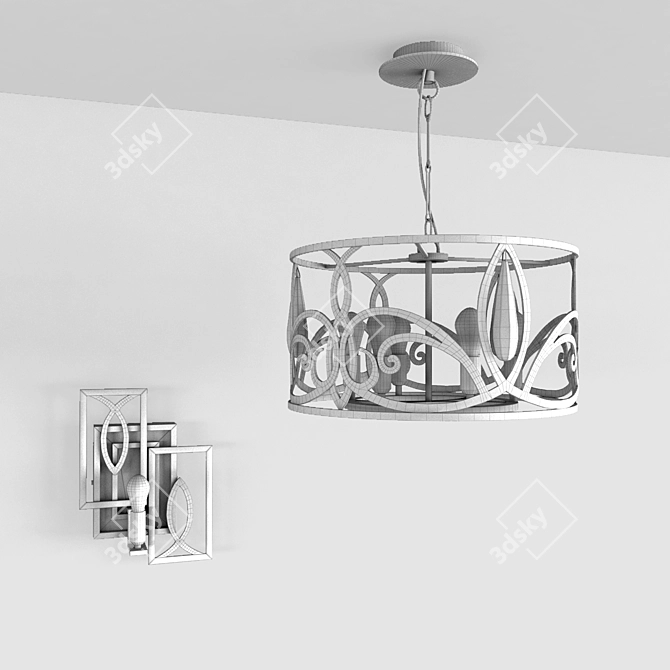 Eisner Chandelier and Sconce Set 3D model image 2