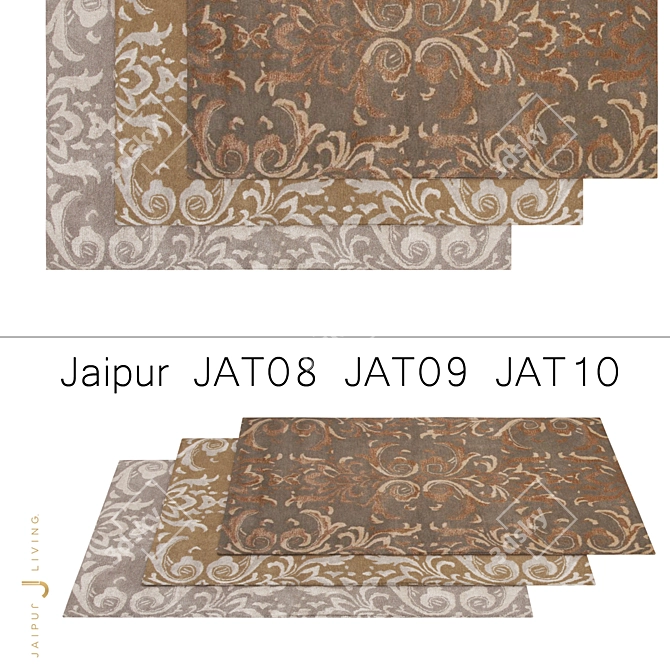 Timeless Jaipur Rug Set: JAT08 JAT09 JAT10 3D model image 1