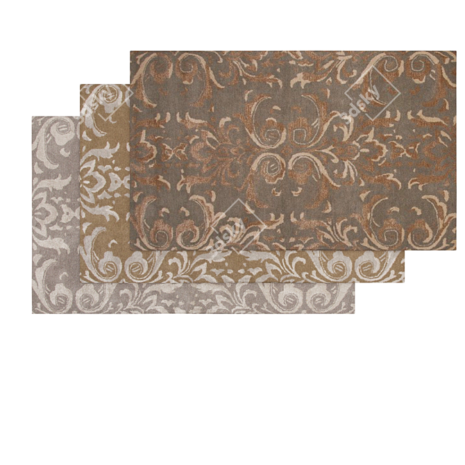 Timeless Jaipur Rug Set: JAT08 JAT09 JAT10 3D model image 2