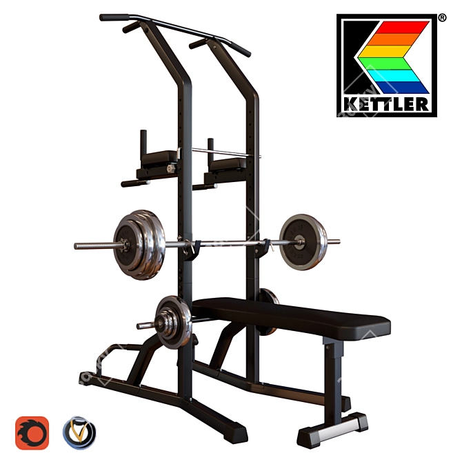 Kettler Herk: Versatile Folding Training Station 3D model image 1