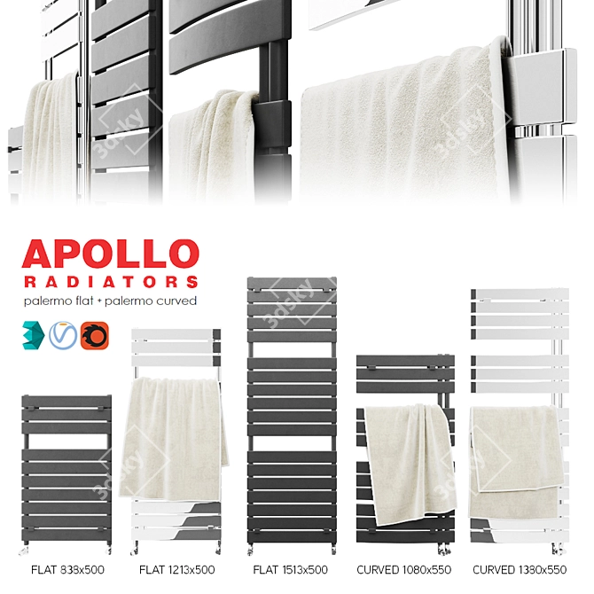 Modern Design Apollo PALERMO Radiators 3D model image 1