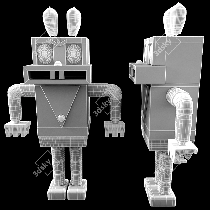 Soviet Cartoon Robot 3D model image 3