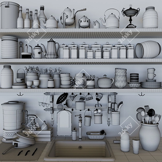 Ultimate Kitchen Utensil Set 3D model image 2